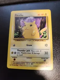 Pikachu 58/102 Base Set Unlimited Yellow Cheeks Pokemon Card - Image 1