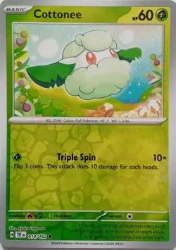 014/162 COTTONEE REVERSE HOLO TEMPORAL FORCES POKEMON CARD - Image 1