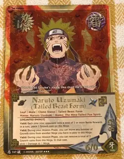 NARUTO CCG TCG NARUTO UZUMAKI (TAILED BEAST FORM) SUPER RARE CARD - Image 1