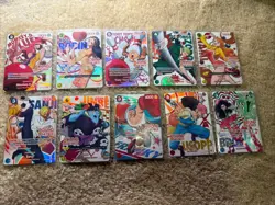 Round 1 One Piece Card Complete Set Of 10 English Promo Card Set in hand. - Image 1