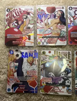 Round 1 One Piece Card Complete Set Of 10 English Promo Card Set in hand. - Image 3