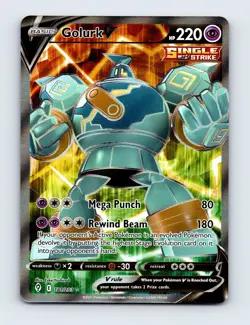 NM Golurk V 181/203 Evolving Skies Ultra Rare Pokemon Card - Image 1