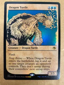 MTG 1x FOIL SHOWCASE Dragon Turtle 307 Adventures Forgotten Realms Magic x1 NM - Image 1