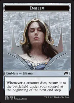 1x Emblem - Liliana MTG - Magic Origins - Moderate Play - Image 1