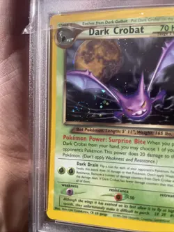 Pokemon TCG Dark Crobat Neo Destiny 2/105 Holo Unlimited PSA 9 HUGE SWIRL - Image 3