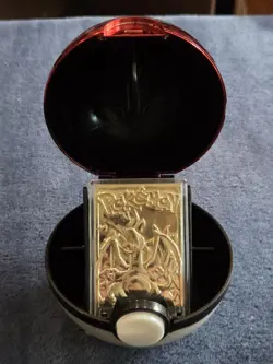 1999 Burger King Pokemon Charizard 23k Gold Plated Metal Card Pokeball WOTC - Image 1