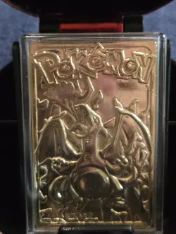 1999 Burger King Pokemon Charizard 23k Gold Plated Metal Card Pokeball WOTC - Image 2