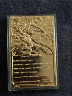 1999 Burger King Pokemon Charizard 23k Gold Plated Metal Card Pokeball WOTC - Image 4