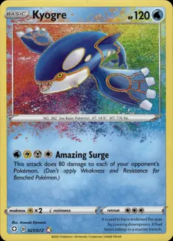 KYOGRE 021/072 HOLO Amazing Rare Shining Fates NM Pokemon - Image 1