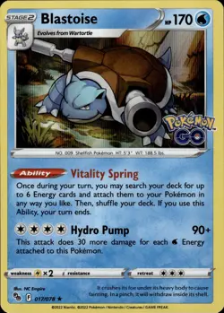 BLASTOISE 017/078 Holo HOLO Rare Pokemon GO NM Pokemon - Image 1