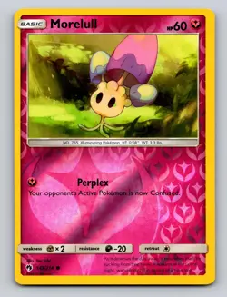 Morelull 147/214 Discontinued Fairy Type Lost Thunder Pokemon Reverse Holo NM - Image 1