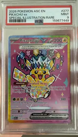 Pikachu EX 277 Special Illustration Rare Ascended Heroes Pokemon PSA 9 - Image 1