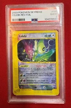 Pokemon Celebi Skyridge Crystal Reverse Holo Secret Rare #145 PSA 2 - Image 1