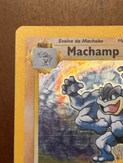 ITALIAN Machamp 8/102 Holo Rare 1st Edition Base Set Pokemon HP Damaged - Image 2
