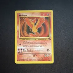 Pokemon TCG Moltres Fossil 27/62 Holo Rare Unlimited English 1999 WOTC 70HP - Image 1