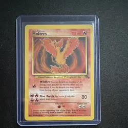 Pokemon TCG Moltres Fossil 27/62 Holo Rare Unlimited English 1999 WOTC 70HP - Image 3