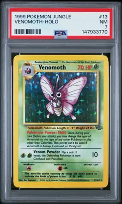 1999 POKEMON JUNGLE #13 VENOMOTH-HOLO PSA 7 - Image 1