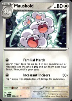 Maushold 158/191 Uncommon Surging Sparks Pokemon Near Mint - Image 1