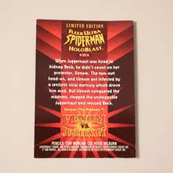 Venom vs Juggernaut #5 1995 Fleer Ultra Spider-Man Limited Edition Hologram Card - Image 2