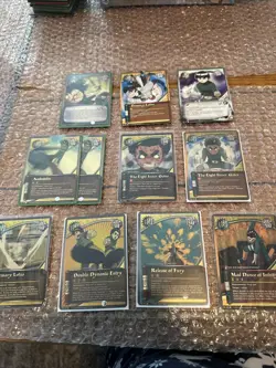 Naruto TCG CCG Rock Lee And Gai 11 Card Lot 8 Gold Foils 3 RARES Nm English Lot - Image 1