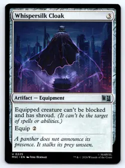 Whispersilk Cloak #225 MSC Marvel Super Heroes Commander Non-Foil MTG NM - Image 1
