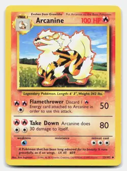Arcanine 23/102 Uncommon Base Set Unlimited Pokemon LP - Image 1