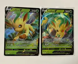 Pokemon TCG SWSH07: Evolving Skies #007/203 Leafeon V NM & 013/159 - Image 1