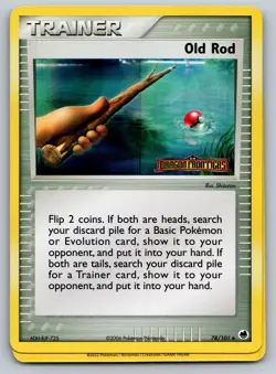 Old Rod 78/101 Dragon Frontiers Stamped Pokemon TCG Product line holo - Image 1
