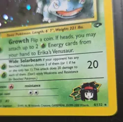 Pokemon TCG Erika's Venusaur Gym Challenge 4 Holo Unlimited Rare NM/LP Condition - Image 3