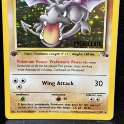 Aerodactyl Holo 1/62 - Fossil First Edition Prerelease Rare Pokemon - Image 2