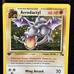 Aerodactyl Holo 1/62 - Fossil First Edition Prerelease Rare Pokemon - Image 3