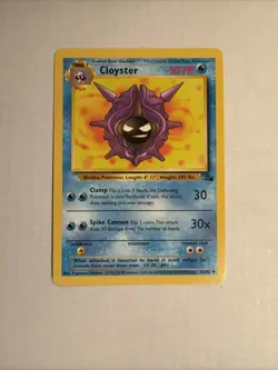 Pokemon Cloyster 32/62 Fossil 1999 Edition Basic 30 HP Common Regular - Image 1