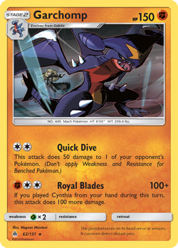 Garchomp 62/131 Holo Rare Forbidden Light Pokemon Lightly Played - Image 2