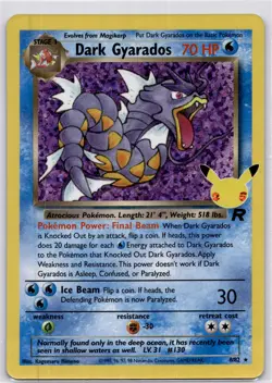 Pokemon TCG Dark Gyarados 8/82 Celebrations NM Condition - Image 1