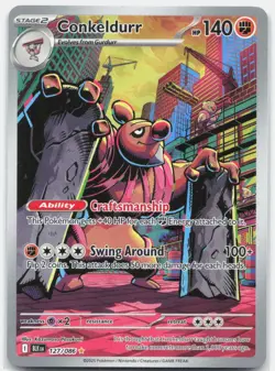 Conkeldurr 127/086 Holo Illustration Rare Black Bolt Pokemon Near Mint - Image 1