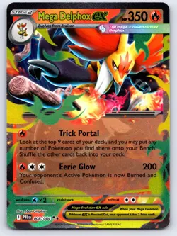Mega Delphox ex 008/084 Double Rare Pitch Black Pokemon Holo Near Mint - Image 1