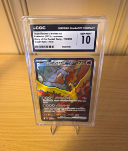 CGC 10 Team Rocket's Moltres ex 112/098 Super Rare Holo Sv10 JP 2025 - Image 1