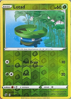 Lotad Reverse Holo - 007/192 - Rebel Clash Pokemon 2020 - Image 1