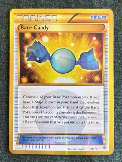 Pokemon Rare Candy 105/101 Secret Rare Plasma Blast Holo - Image 1