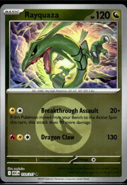 Rayquaza (Energy Symbol Pattern) 153/217 Ascended Heroes Pokemon Reverse Holo NM - Image 1