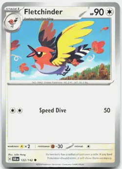 Fletchinder 122/142 Common Stellar Crown Pokemon Near Mint - Image 1