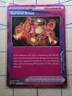 Pokemon TCG Survival Brace 164/167 Twilight Masquerade Ace Spec Trainer - Image 1