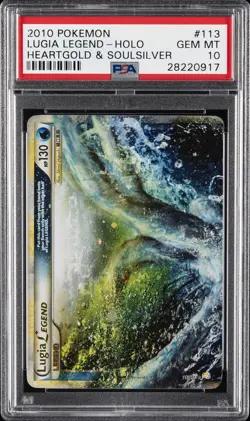 2010 POKEMON HEARTGOLD & SOULSILVER #113 LUGIA LEGEND-HOLO PSA 10 - Image 1