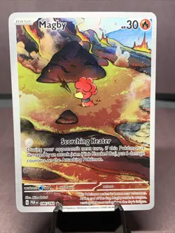 Pokemon TCG Magby 186/182 SV04: Paradox Rift Illustration Holo Rare NM - Image 1