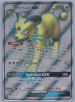 Pokemon TCG Persian GX Sm-Unbroken Bonds 207/214 Ultra Rare Holo 200 HP 2019 - Image 1