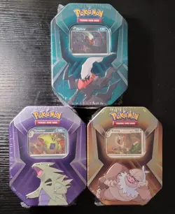 Pokemon TCG Triple Whammy Tin Sealed Darkrai, Tyranitar and Slaking Set Of 3 - - Image 1