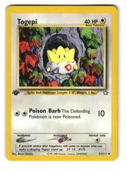 Togepi 51/111 1st Edition Uncommon Neo Genesis Pokemon DMG - Image 1