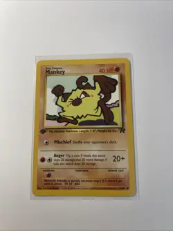 Mankey 61/82 1st Edition Team Rocket Pokemon Card - Image 1
