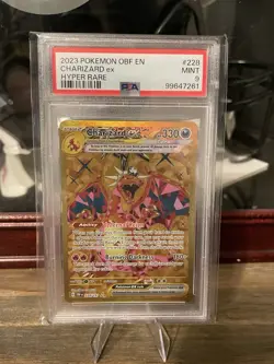 PSA 9 Charizard Ex Hyper Rare #228 2023 Pokemon Obsidian Flames 102073106 - Image 1