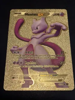Pokemon Mewtwo EX 98/99 Next Destinies Gold Foil Fan Art Textured Collector Card - Image 1